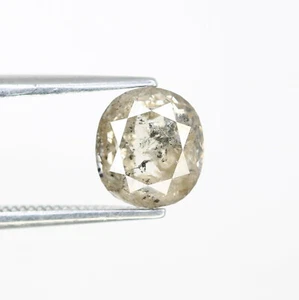 1.93 CT 7.30 MM Salt And Pepper Oval Cut Diamond For Engagement Ring - Picture 1 of 12