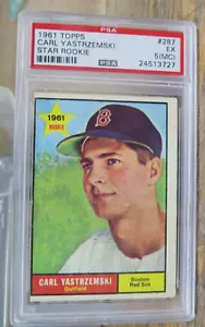 1961 Topps Carl Yastrzemski Star Rookie #287 PSA 5 EX GRADED BASEBALL KARTE - Bild 1 von 4