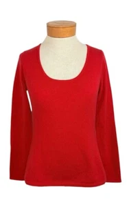 Worth Sz Small Red Cashmere Scoop Neck Sweater - Picture 1 of 6