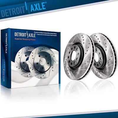 321mm Front Drilled Slotted Disc Brake Rotors for Audi A4 A6 Allroad Quattro S4 - Image 1 of 4