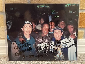 ¡RARO! FLOYD MAYWEATHER JR MONEY TEAM 5 SIGS FIRMADO AUTO BOXEO 8x10 FOTO PSA 06 - Imagen 1 de 2
