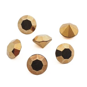 Lotto (6) strass gattino vintage austriaco DC 14k oro MC ss46 10,5 mm - Foto 1 di 2