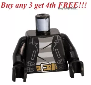 ☀️NEW LEGO Minifigure Minifig Torso Body Robber Bandit Black Jacket Crook - Picture 1 of 3
