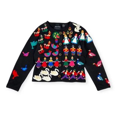 Michael Simon Women's 12 Days of Christmas Cardigan Sweater L - Image 1 of 4