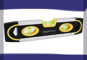 Amazon Basics 9 Pouces Torpille Magnétique Niveau Et Règle 180/90/45 Degrés Bulles - Photo 1/6