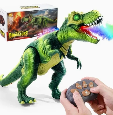 T-Rex Dinosaur Remote Control 7 Color Spray Forward Dancing Moving Mouth Ages 3+ - Image 1 of 4