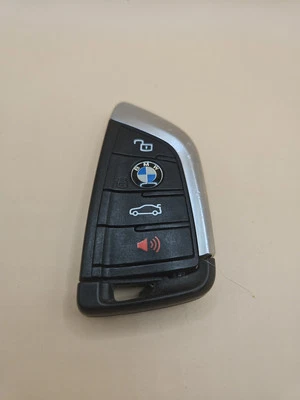 OEM BMW Keyless Remote Fob + CUT Key Insert 4B Black OEM BMW N5F-ID21A - Image 1 of 4