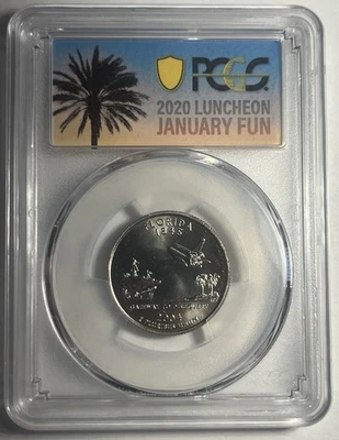2004-D FLORIDA STATE QUARTER PCGS GRADED SAMPLE SLAB 2020 FUN LUNCHEON - Image 1 of 2