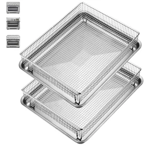 Paquete de 2 accesorios para freidora de aire cesta y bandeja para Cuisinart TOA-60 TOA-65 TOA-7... - Imagen 1 de 7