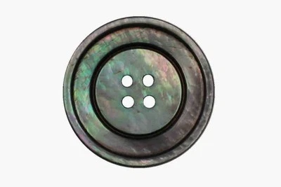 grau Schimmernde Perlmuttknöpfe 4 Loch aus europäischer Fertigung (5 Stück) - Bild 1 von 2