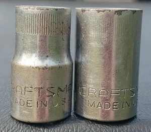 2 pcs 13mm & 17mm Vintage Craftsman Metric Sockets -V- Era 1/2” Drive 12 Point - Bild 1 von 11
