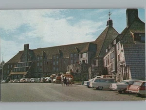 Timberline Lodge Mount Hood Oregon Old Cars Postcard 1960s - Picture 1 of 2