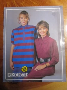 KNITWIT PATTERN NO. 1300 LADIES OVERSHIRT AND DRESS SIZE 6 TO 26 ** MUST SEE * - Picture 1 of 3