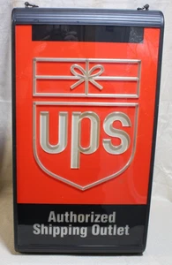 Letrero iluminado vintage de salida de envío autorizado UPS - fluorescente - 28"x15" - Imagen 1 de 6