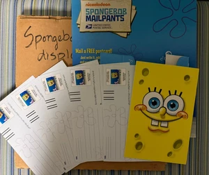 Raro Bob Esponja Pantalones Cuadrados USPS Oficina de Correos PROMO Kit de Exhibición 2013 con Postales - Imagen 1 de 10