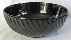 Portmeirion "Cafe Collection" Large Serving Bowl, 11" Black, Swirl Design, VG - Picture 1 of 10