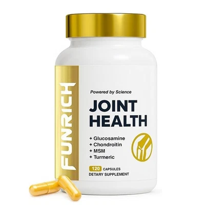 FUNRICH Joint Health Supplement – Glucosamine, Chondroitin, MSM & Turmeric - Image 1 of 4