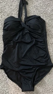 MERONA Swim Badeanzug Einteiler Schwarz Ebenholz Neckholder Built BH Neu mit Etikett Gr. XL - Bild 1 von 7