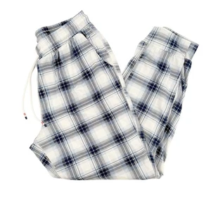 Eddie Bauer blue & white plaid Sleep Bottoms women's MEDIUM lounge pajama pants - Picture 1 of 7
