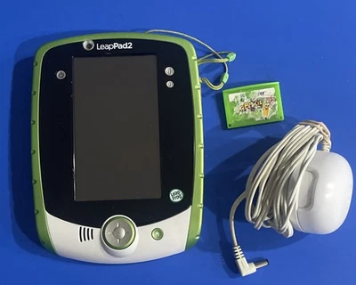 LeapFrog LeapPad 2 Green Handheld Learning Tablet With Game & Leap Frog Adaptor - Image 1 of 4