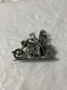 Vintage 1996 Rawcliffe AD&D Pewter Motorcycle Skeleton Bob Olley USA 3’x4’ - Bild 1 von 3