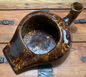 Bennington Rockingham Pottery Splatterware Stoneware Antique Bedpan Late 1800’s - Picture 1 of 12