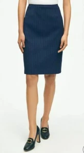 Brooks Brothers Super 110’s Womens Wool Pinstripe Pencil Skirt Size 8 - Picture 1 of 12