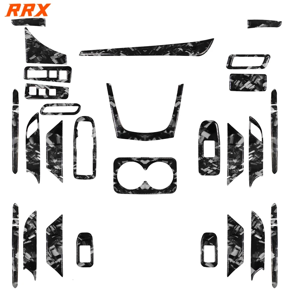 Juego completo de 34 piezas de molduras interiores de fibra de carbono forjada para Cadillac XT5 XT6 16-25 Foto 1 de 4