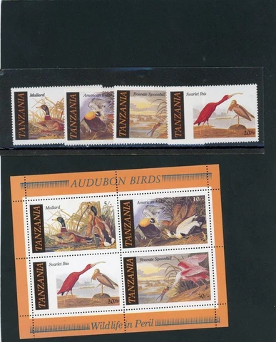 Tanzania 1986 Birds Scott#306-309a Mint LH Cover