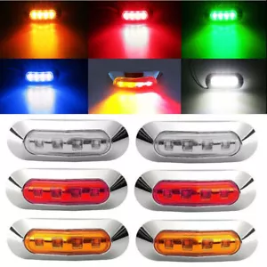 Red Amber 4 LED Clearance Side Marker Lights for Car RV Truck Trailer Pickup 12V - Picture 1 of 27