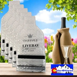 Confezione 5 Proteggi Bottiglie Vino Livebay Borsa da Viaggio Antiperdite - Foto 1 di 8
