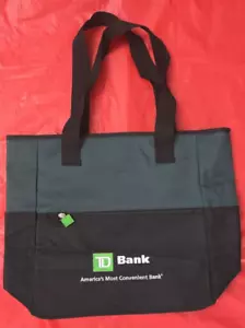 Bolso Textil TD Bank Verde Negro Logo Bordado 13x13x5.5" EXCELENTE ESTADO - Imagen 1 de 16