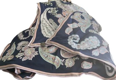 Fraas шарф компании пейсли шелковый шарф, темно-синий, белый + розовый 20 X 20» + подвеска новый без ЯРЛЫКОВ - Изображение 1 из 4