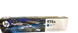 New Genuine HP 974A  (L0R87AL) Cyan Ink Cartridge (PageWide)  JULY 2024 - Picture 1 of 1