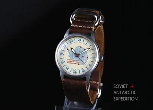 "Reloj Mecánico Para Hombre RAKETA 24 Horas (2623.H) "Expedición Antártica Soviética" - Imagen 1 de 12