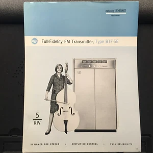 Vtg RCA Brochure for Full-Fidelity FM Transmitter Type BTF-5E Catalog Insert - Picture 1 of 3
