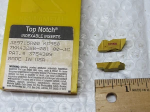 KENNAMETAL #3L TOP NOTCH THREADING CARBIDE INSERTS 5/32" WIDE SPECIALS (10 PCS) - Picture 1 of 2