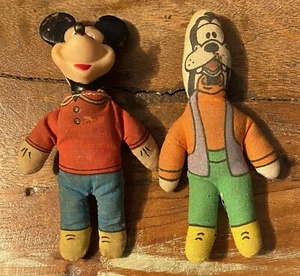 Vintage Walt Disney Mickey Mouse mit Vinyl Kopf Stoffkörper & alberner Stoffkörper 4" - Bild 1 von 9