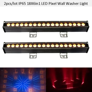 BECEN 2pcs Led Wall Wash Light 18x6in1 RGBWA UV DJ Party Stage Show Bar Light - Picture 1 of 6