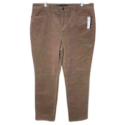 Pantalones de mezclilla rectos Talbots SIMPLEMENTE FAVORECEDORES para mujer 16 medianos marrón pana NUEVO Foto 1 de 4