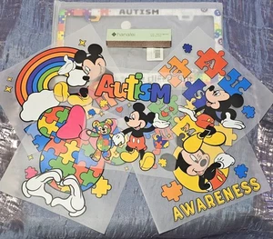Autism Awareness License Plate Frame Puzzle Pieces Mickey Mouse Iron On Transfer - Picture 1 of 11