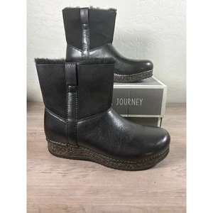 Dansko McKenzie Waxy Milled Black Leather Women's Slip On Boots Women's Size 38 - Picture 1 of 7