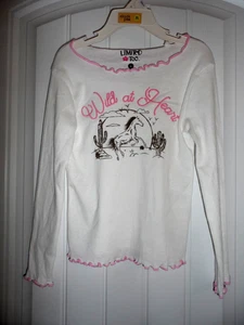 Cute Limited Too girls size 6 white pink Wild At Heart horse long sleeve shirt - Picture 1 of 4