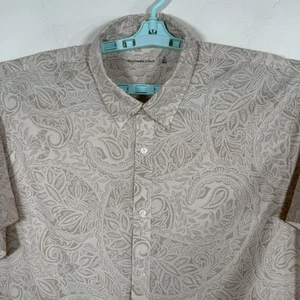 Abercrombie & Fitch Shirt Mens XL Tall Brown Button Up Stretch Paisley Floral - Picture 1 of 8