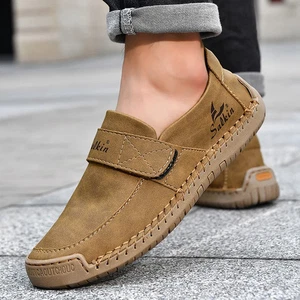Men's Slip On Loafers Soft Leather Preppy Lightweight Breathable Driving Shoes - Picture 1 of 29