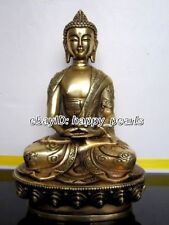 collectable Tibetan Buddhis Amitabha copper buddha dragon Bronze statue 20cm