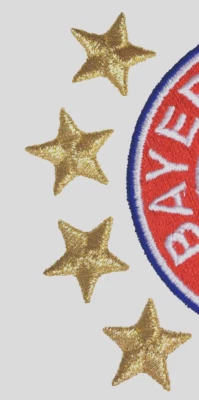 20 STERNE Applikation Aufnäher Ø 1,9 cm Fussball EM WM OHNE LOGO NEU - Bild 1 von 3