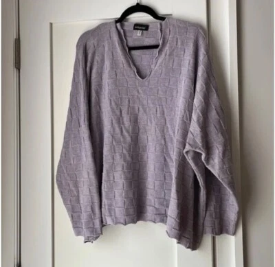 Impresionante Suéter Eskandar O/S 100% Algodón Color Lavanda Grueso 25" Largo Foto 1 de 4