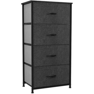 TAUS Almacenamiento 4 Cajones Cómoda Tela Contenedores Cómoda Organizadora para Dormitorio - Imagen 1 de 18