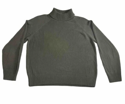 Pria Moss Green Turtleneck Sweater Women's XL Banded Cuffs/ Bottom Classic - Image 1 of 4